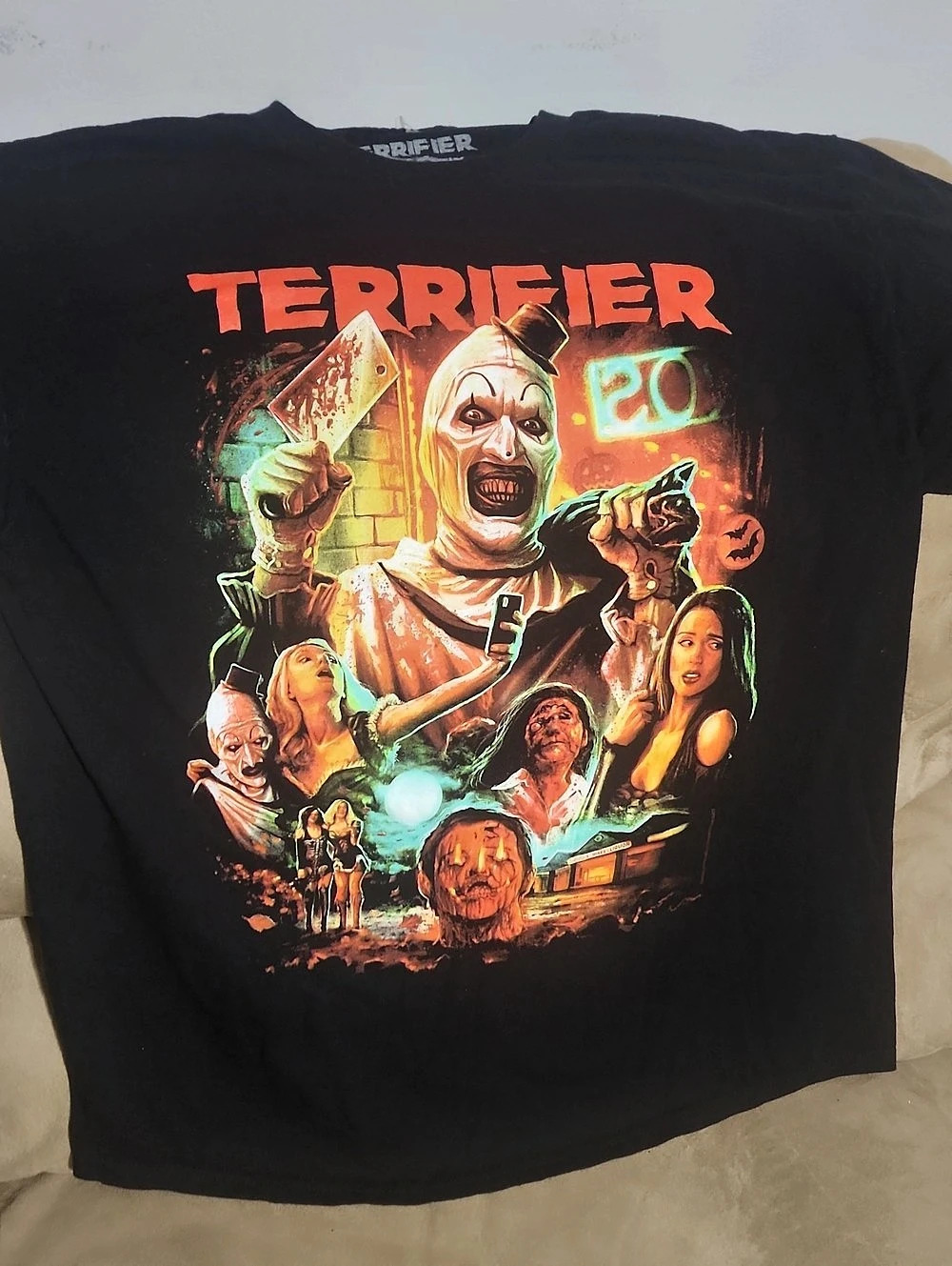 Terror Threads Terrifier 2 Clown Town T-Shirt Black & Red XL